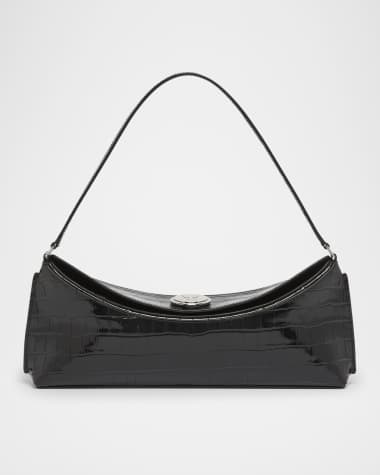 Jacquemus Le Calisson Croc-Embossed Leather Shoulder Bag