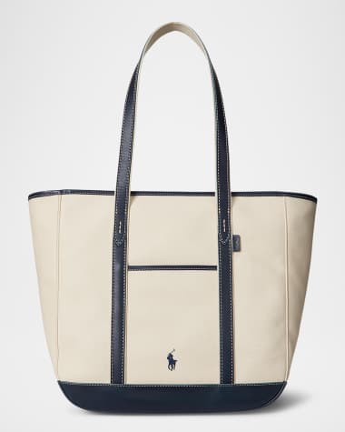 Polo Ralph Lauren Canvas and Leather Medium Tote Bag