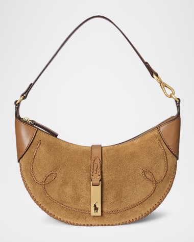 Polo Ralph Lauren Polo ID Mini Whipstitch Suede Shoulder Bag