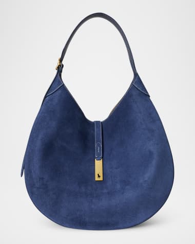 Polo Ralph Lauren Polo ID Suede Medium Shoulder Bag