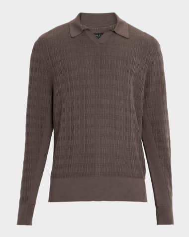Rag & Bone Men's Harvey Plaid Johnny Collar Polo Sweater