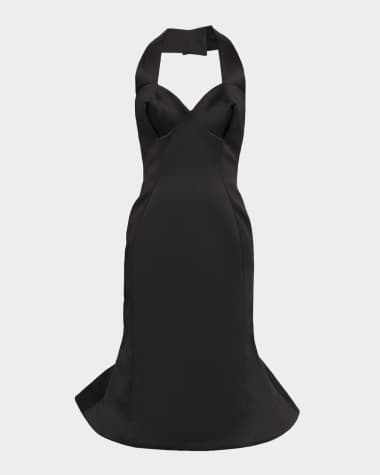 Marc Jacobs Sculpted Satin Halter Dress