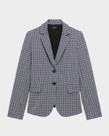 Theory Carissa Plaid Slim-Fit Blazer