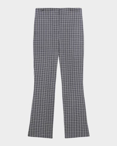 Theory Plaid High-Rise Kick-Flare Pants
