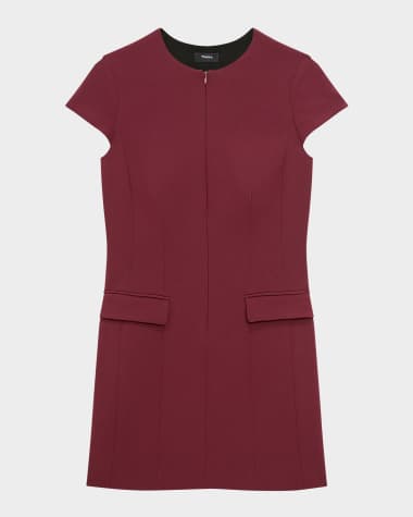 Theory Tailored Zip-Front Mini Dress