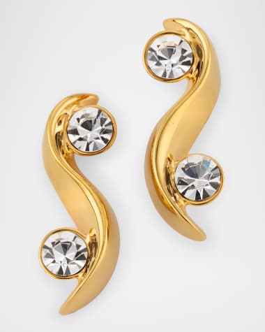 Oscar de la Renta Crystal Wave Earrings