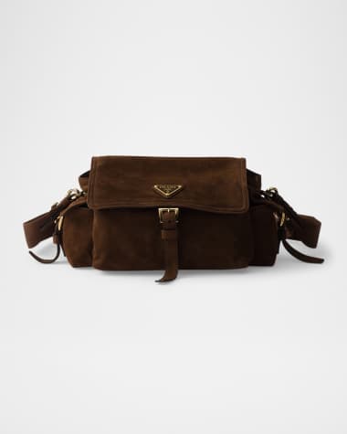 Prada Explore Medium Suede Shoulder Bag