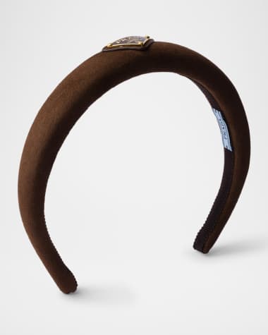 Prada Triangle Suede Headband