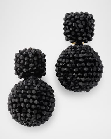 Oscar de la Renta Round Beaded Drop Earrings