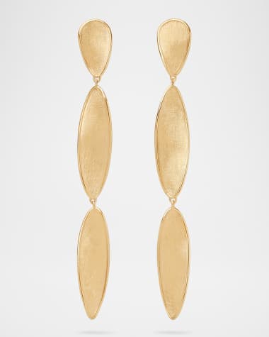 Marco Bicego 18K Yellow Gold Lunaria Twist Triple Drop Earrings