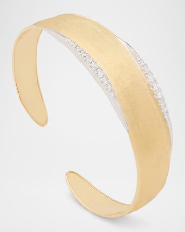 Marco Bicego 18K Gold Lunaria Medium Bangle with Diamonds