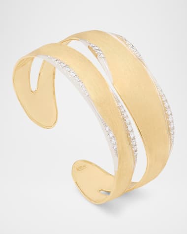Marco Bicego 18K Gold Lunaria Split Bangle with Diamonds