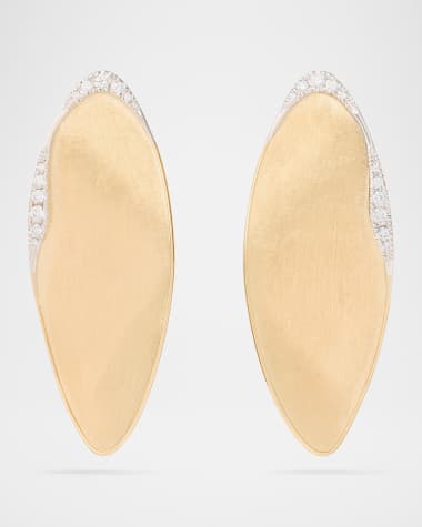 Marco Bicego 18K Gold Lunaria Large Stud Earrings with Diamonds