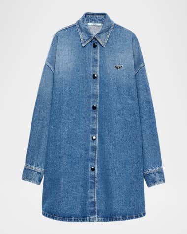 Prada Oversized Denim Button-Down Shirt