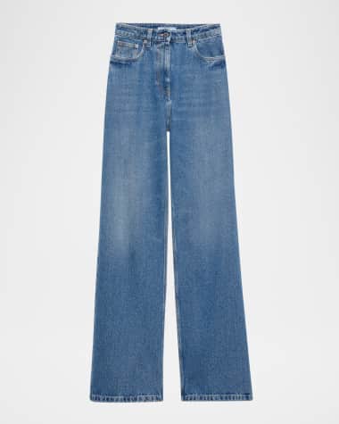 Prada High-Rise Wide-Leg Denim Jeans