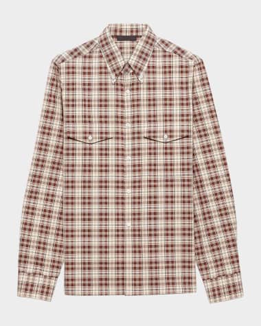 Prada Men's Check Cotton Button-Down Shirt