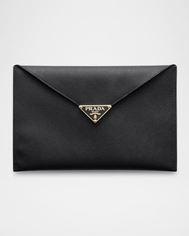 Prada Saffiano Leather Envelope Clutch