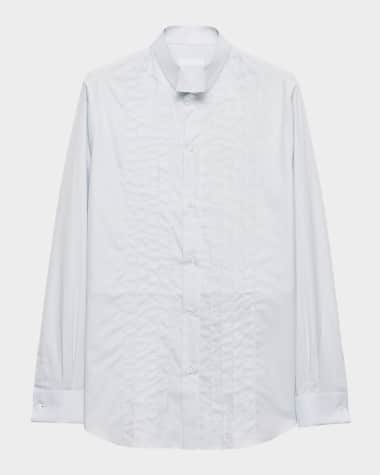 Prada Men's Pleated Tuxedo Shirt