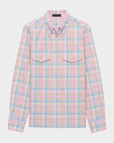 Prada Men's Check Cotton Button-Down Shirt