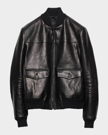 Prada Men's Leather Bomber Jacket