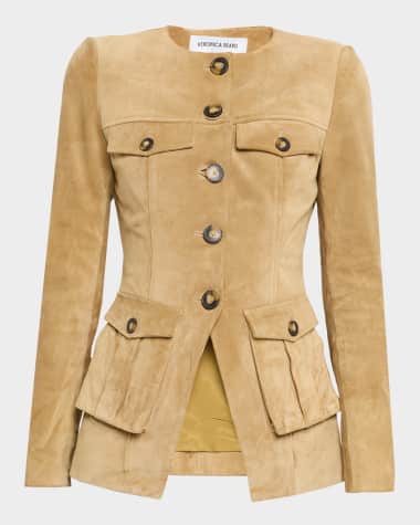 Veronica Beard Orrin Suede Cargo Jacket