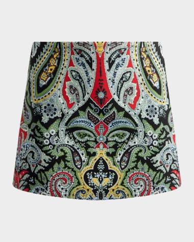 Alice + Olivia Mace Paisley High-Rise Mini Skort