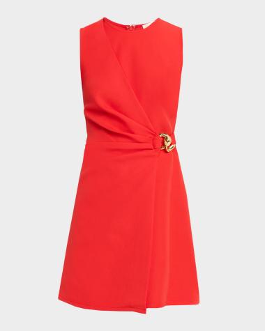 neiman marcus short cocktail dresses Alexander McQueen Seamed Short-Sleeve Mini Dress