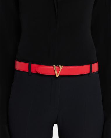 NWT Neiman Marcus Red Patton Leather Look Belt Red Women main image 3