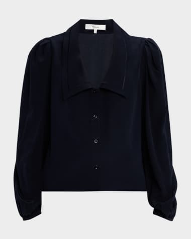 Blue Designer Blouses for Women | Neiman Marcus