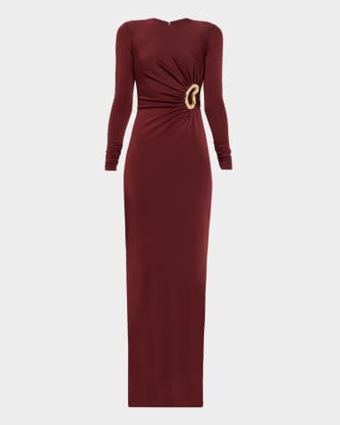 where to buy formal wedding guest dresses Oxblood Red Long Dress M main image 0
