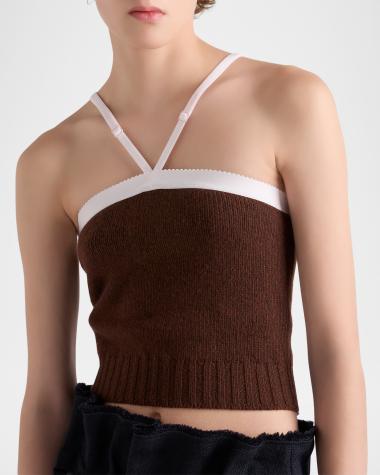 V-Neck Hardware One-Piece Swimsuit