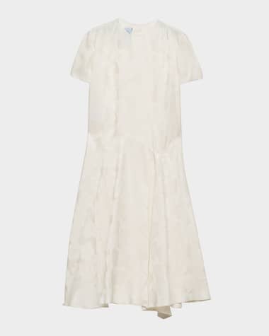Prada Floral Jacquard Asymmetric Dress