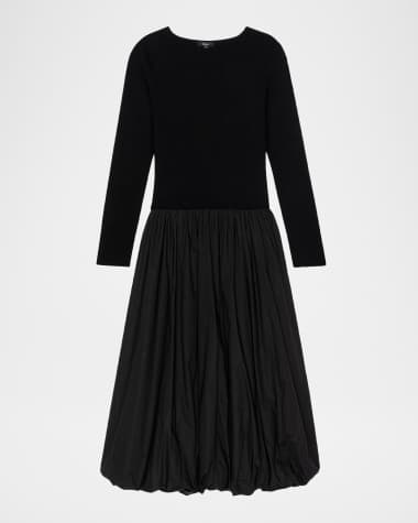 black long sleeve a-line penni midi dress Black Long Sleeve A-Line Penni Mini Dress