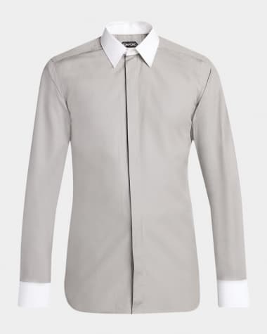 Silver Men's Designer Casual Shirts | Neiman Marcus