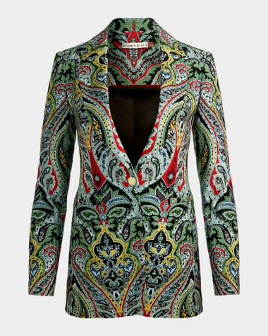 Alice + Olivia Breann Paisley Longline Blazer
