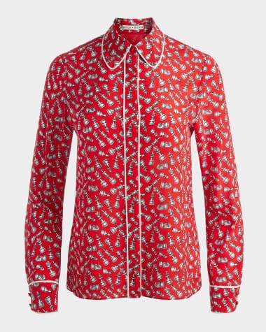 Alice + Olivia Queening Willa Placket Top