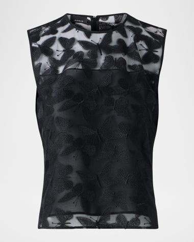 Haut Noir Sans Manches Brodé - Taille 14/16 (Dressbarn) - Occasion Très Bon état