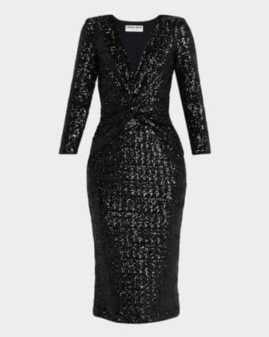 Black Sequin Cocktail Dress | Neiman Marcus