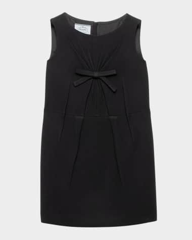 Prada Natté Gathered Bow Mini Dress