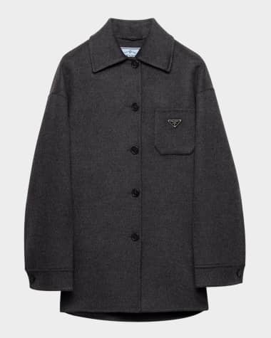Prada Single-Breasted Double Cashwool Caban Jacket