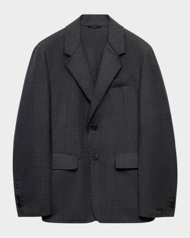 Prada Single-Breasted Wool Blend Jacket