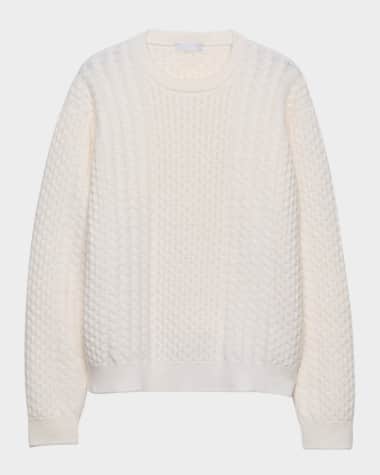 Prada Men's Honeycomb Wool Crew-Neck Sweater