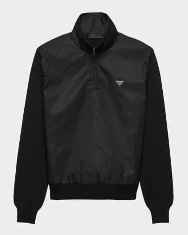 Prada Men's Superfine Wool Half-Zip Cardigan Jacket