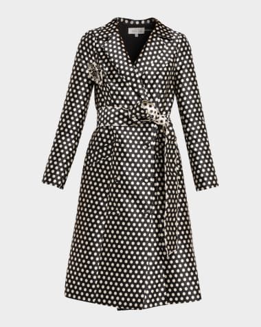 designer polka dot dress Collar Red Midi 100% Linen Miss Circle Women's Umika Polka