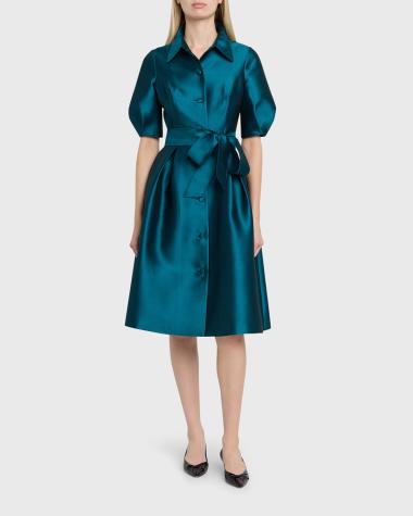 designer knee length dresses at Neiman Marcus Color:Dark Eggplant Cotton Clothes For Yoga CLEARANCE TAG: SPRING/SUMMER APPAREL The MNM Couture M1033
