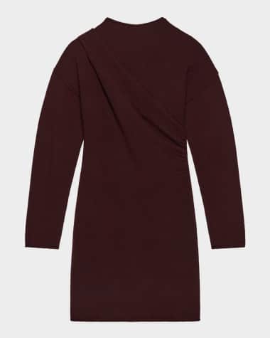 slim fit long sleeve dress Norma Kamali Slim Fit Long Sleeve Turtle Top