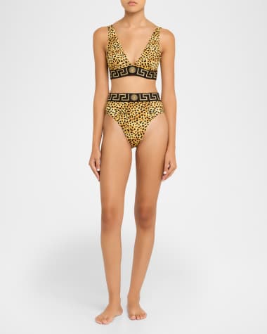 V-Neck Hardware One-Piece Swimsuit
