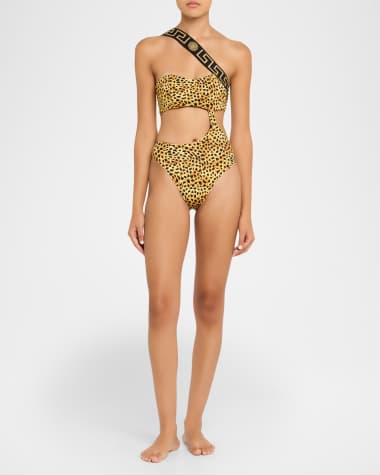 V-Neck Hardware One-Piece Swimsuit