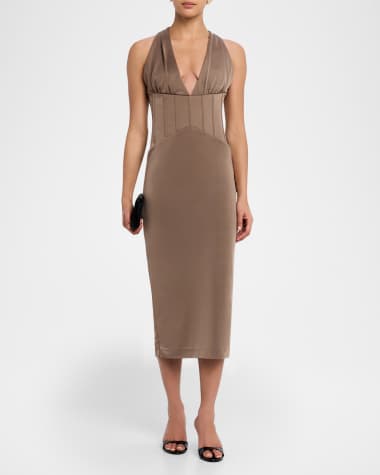 V-Neck Hardware One-Piece Swimsuit