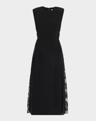 tartan lace dress Plaid Mock Neck Long Sleeve Midi Dress